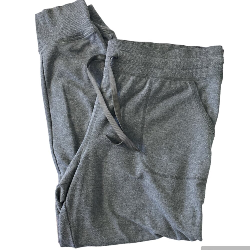 DanSkin Women's Grey Leggings Jogger Pull String 2Pockets Size 1X EUC